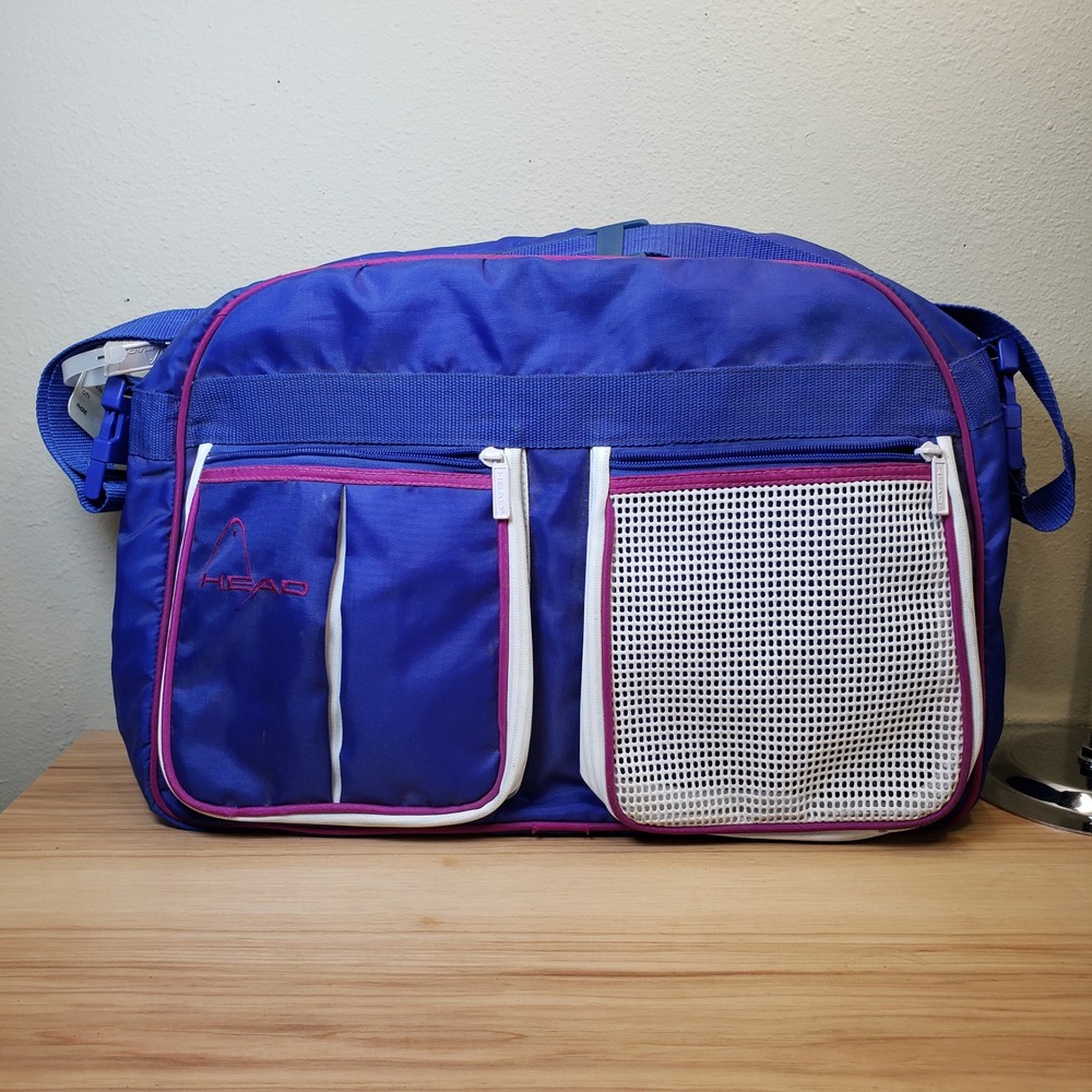 Vintage Head Tennis Gear Gym Bag Cobalt Blue Retro Sporty 90's Athletic Travel